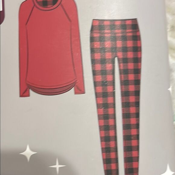 Cuddl Duds ClimateRite Red Buffalo Plaid Pajama Set - Picture 2 of 5